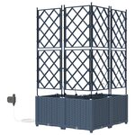 vidaXL Pots de jardin Gris 80 x 80 x 142 cm Acier