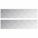 vidaXL Nez de marche Rectangulaire 2 Pièces Argenté 100 x 25 cm Aluminium