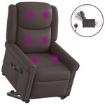 vidaXL Fauteuil de massage inclinable marron brillant similicuir