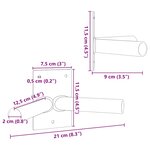 vidaXL Support de drapeau pour 2 drapeaux - Mural  acier noir