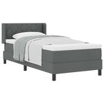 vidaXL Lit boxspring avec matelas avec matelas Gris foncé 100 x 200 cm