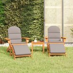 vidaXL Ensemble de salon de jardin Adirondack 3 Pièces bois acacia solide