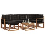 vidaXL Ensemble de canapés d'extérieur 7 pc Naturel et Noir