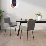 vidaXL Chaises à manger lot de 2 gris clair tissu