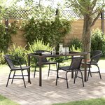 vidaXL Ensemble de salle à manger de jardin 5 pièces Noir Poly Rattan
