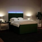 vidaXL Sommier à lattes de lit et matelas Vert foncé 140x200cm Velours