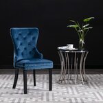 vidaXL Chaises à manger lot de 2 bleu velours