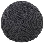 vidaXL Pouf fait à la main en macramé Anthracite 45x30 cm Coton