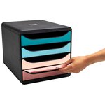 Module De Classement Big Box 4 Tiroirs Skandi - Couleurs Assorties - Exacompta