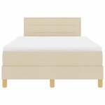 vidaXL Lit boxspring avec matelas Crème 120 x 200 cm tissu