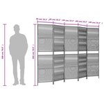 vidaXL Cloison de séparation 5 panneaux gris résine tressée