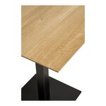 Table de café mélamine bois base en métal noir 70 x 70 x 75 cm