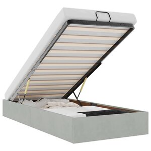 vidaXL Cadre de lit ottoman sans matelas gris clair 90x190 cm velours