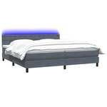 vidaXL Sommier à lattes de lit et matelas et LED gris foncé 180x220cm velours