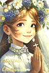 Carte Félicitations pour ta COMMUNION en Or Doré avec Enveloppe 12x17 5cm