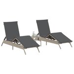 vidaXL Chaises longues avec coussins lot de 2 gris résine tressée