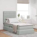 vidaXL Lit avec rangement et matelas Gris clair 90 x 200 cm Velours