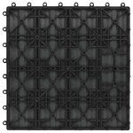 vidaXL Carreau de terrasse Design 3D 11 Pièces Noir 30 x 30 cm WPC