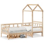 vidaXL Lit de jour avec toit sans matelas 80x200 cm bois massif