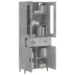 vidaXL Buffet haut Gris béton 69 5x34x180 cm Bois d'ingénierie