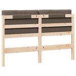 vidaXL Tête de lit capitonnée Marron et Taupe 150 cm Pin massif