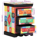 Meuble de rangement vidaXL Multicolore 40x40x60 cm en bois de mangue massif