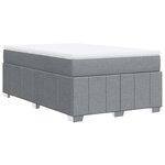 vidaXL Sommier à lattes de lit et matelas gris clair 120x190 cm tissu