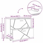 vidaXL Cabinet de salle de bain Blanc brillant 76 5 x 35 x 64 cm