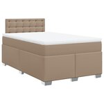 vidaXL Sommier à lattes de lit matelas cappuccino 120x190cm similicuir