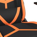 vidaXL Chaise de jeu avec repose-pied Noir et orange Similicuir