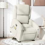 vidaXL Fauteuil de massage inclinable Crème Velours