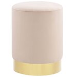 vidaXL Tabouret Abricot et doré Velours 28 x 36 cm