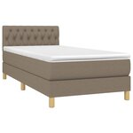 vidaXL Sommier à lattes de lit avec matelas LED Taupe 80x200cm Tissu
