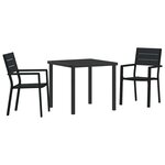 vidaXL Ensemble de salle à manger pour jardin 3 Pièces Noir