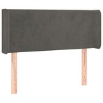 vidaXL Tête de lit avec oreilles Gris foncé 93x16x78/88 cm Velours