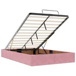 vidaXL Cadre de lit ottoman avec matelas rose 120x200 cm velours