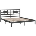 vidaXL Cadre de lit sans matelas gris 200x200 cm bois massif