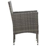 vidaXL Ensemble à manger de jardin 3 Pièces Gris Résine tressée et verre
