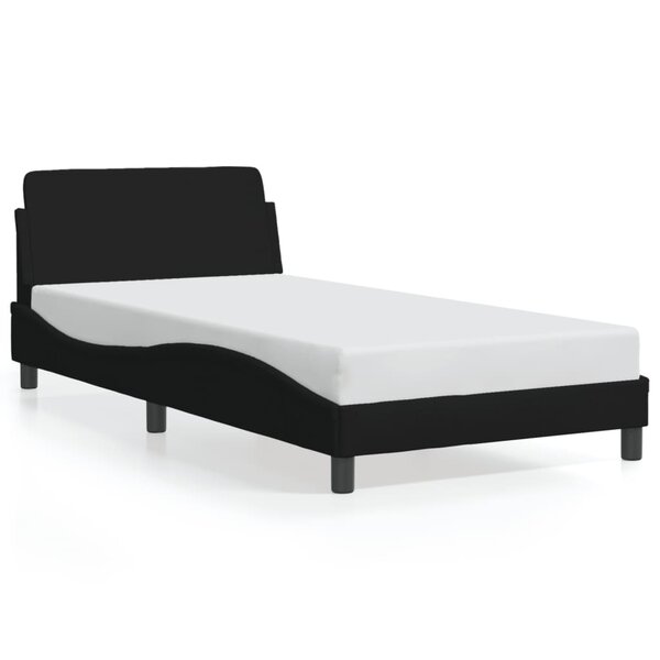 vidaXL Cadre de lit sans matelas noir 100x200 cm tissu