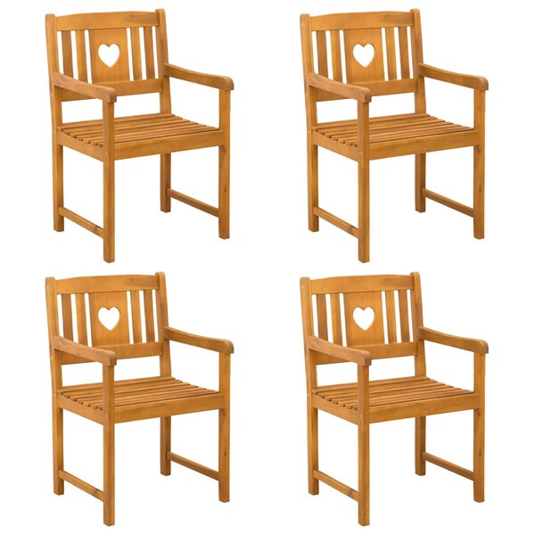 vidaXL Chaises de jardin 4 Pièces Naturel Bois d'Acacia Massif