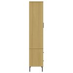 vidaXL Bibliothèque avec pieds en métal Marron 85x35x172 5cm Bois OSLO