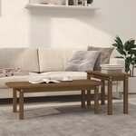 vidaXL Ensemble de tables basses 2 Pièces Marron miel Bois massif de pin