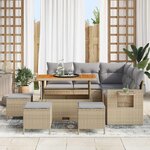 vidaXL Ensemble de canapé de jardin 10 Pièces Beige et Gris clair