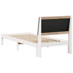 vidaXL Cadre de lit Blanc et gris clair 90 x 190 cm Bois massif en pin