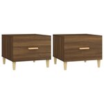 vidaXL Tables basses 2 Pièces chêne marron 50x50x40 cm bois d'ingénierie