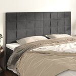 vidaXL Têtes de lit 4 Pièces Gris foncé 80x5x78/88 cm Velours