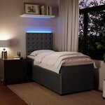 vidaXL Sommier à lattes de lit et matelas Gris foncé 90x200 cm Velours