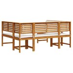 vidaXL Ensemble de banc de jardin 5 Pièces Marron Bois d'acacia massif