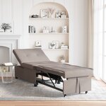 vidaXL Sofa-lit 3 en 1 en tissu taupe à design extensible