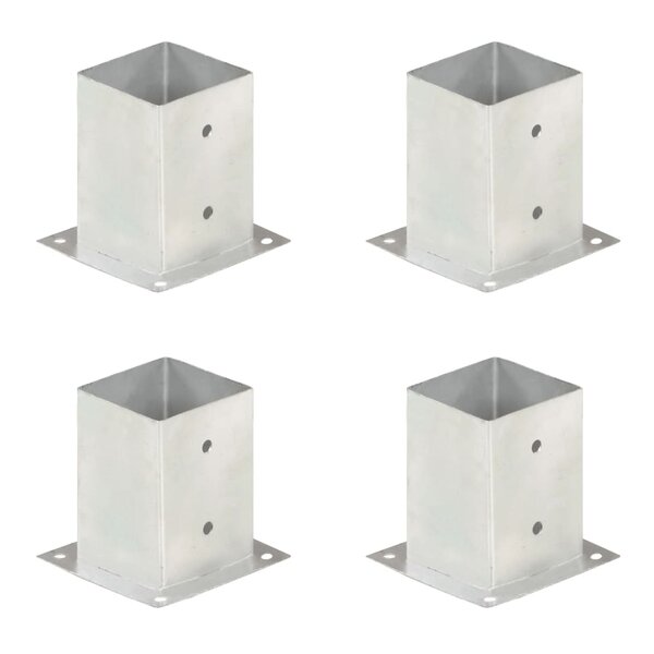 vidaXL Ancres de poteau 4 Pièces Métal galvanisé 101 mm